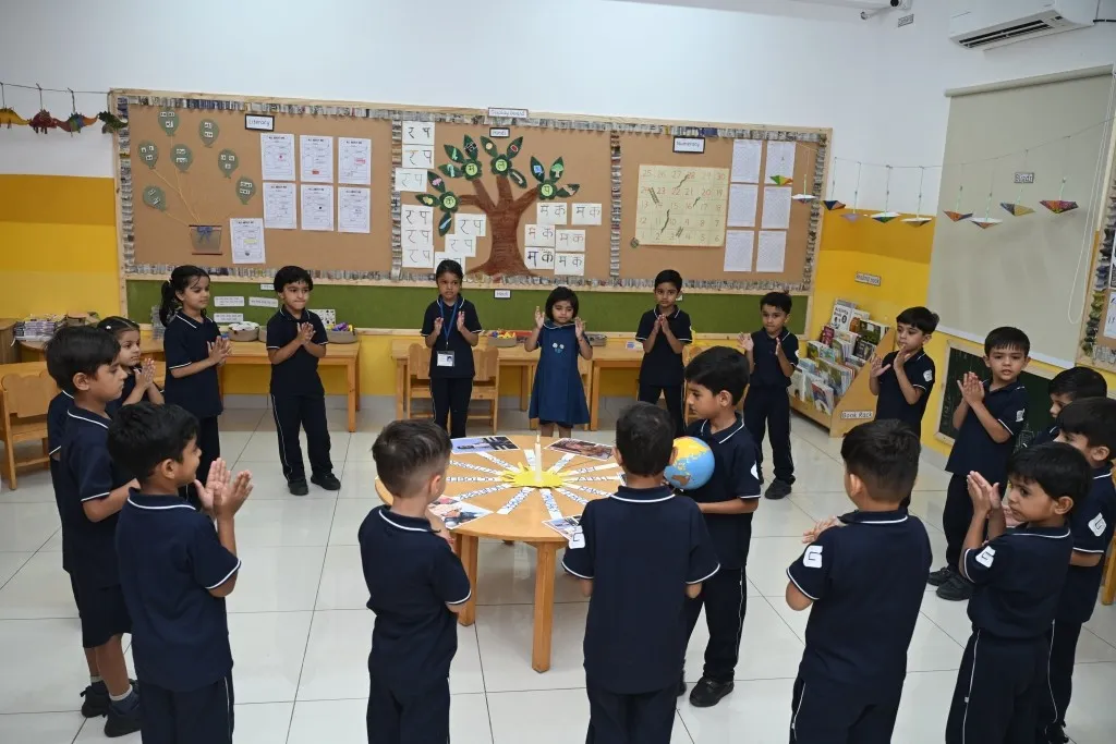 Students with their teacher